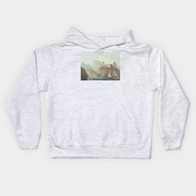 East View of the Forts Jellali and Merani, Muskat by Thomas Daniell Kids Hoodie by Classic Art Stall